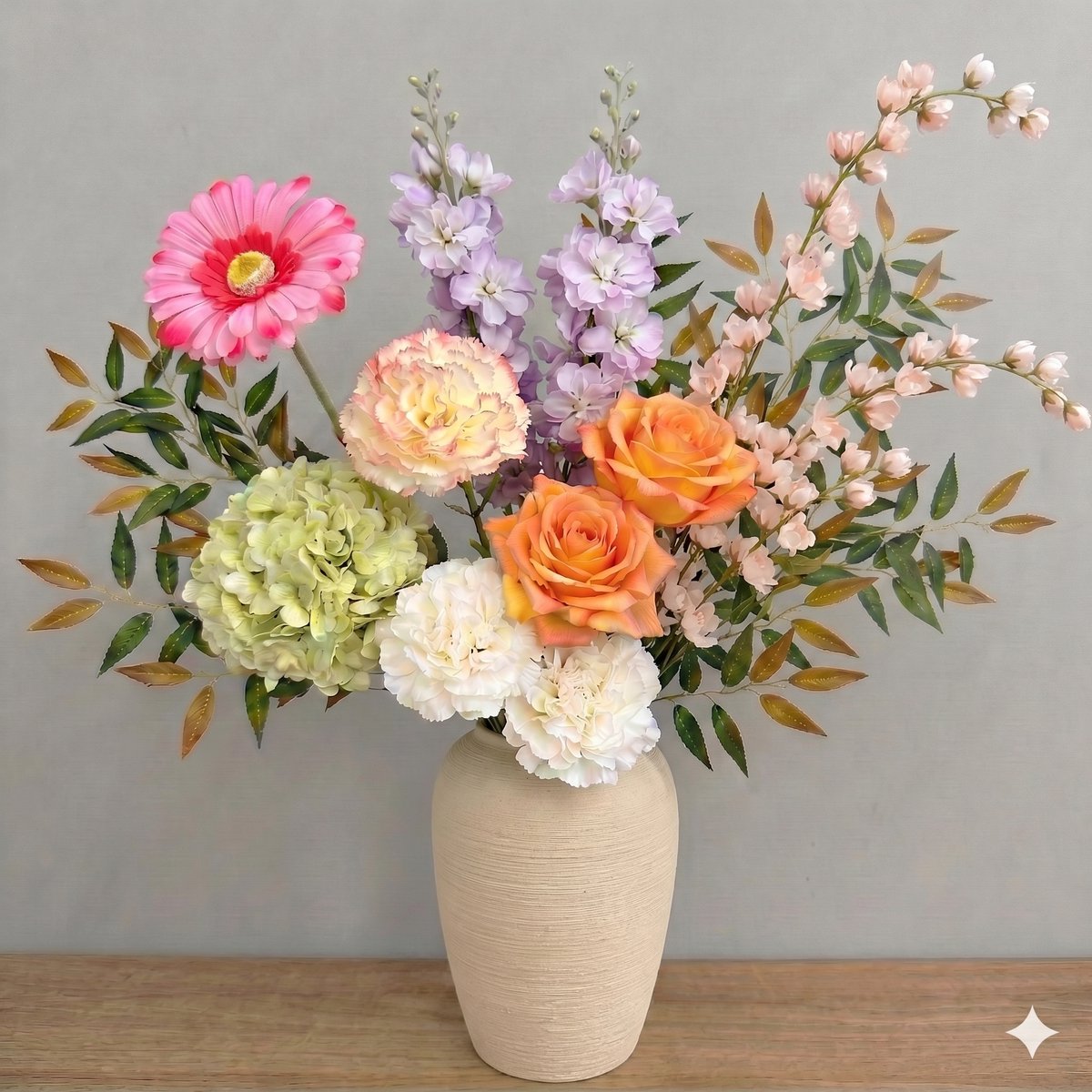 VVBV Kunstbloemen -Zijden bloemen boeket - Onderhoudsvrij - Herbruikbaar - Inclusief vaas - Decoratie voor thuis - Valentijn & Moederdag Cadeau