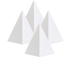 Piepschuim vormen - piramide - 4x - H12 x D6,5 cm - styropor hobby / DIY vorm - basis knutselfiguren