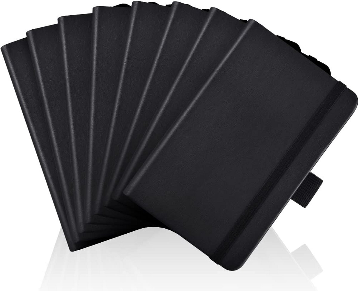 Pocket Notitieboek - Klein schrijfblok - Notities Maken - Grote hoeveelheid - 8 stuks - Zwart
