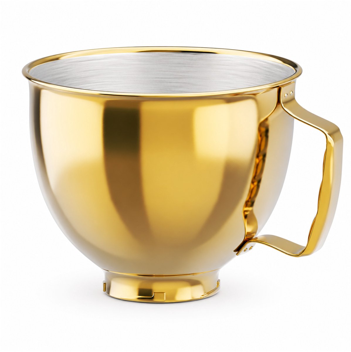 Roestvrijstalen Mengkom voor KitchenAid 4.3, 4.7/4.8L Tilt-Head Stand Mixers Artisan & Classic Series van MMOBIEL - 4.8L Kom RVS met Handvat – Vaatwasmachinebestendig – Goud