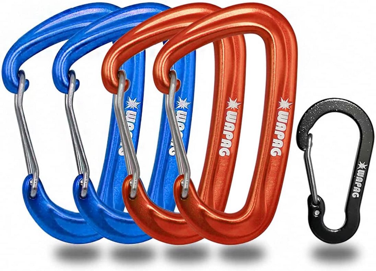 Karabijnhaak - D-ring sluiting - Outdoor activiteiten - Hoge draagkracht - 8 cm - Gemengde kleuren