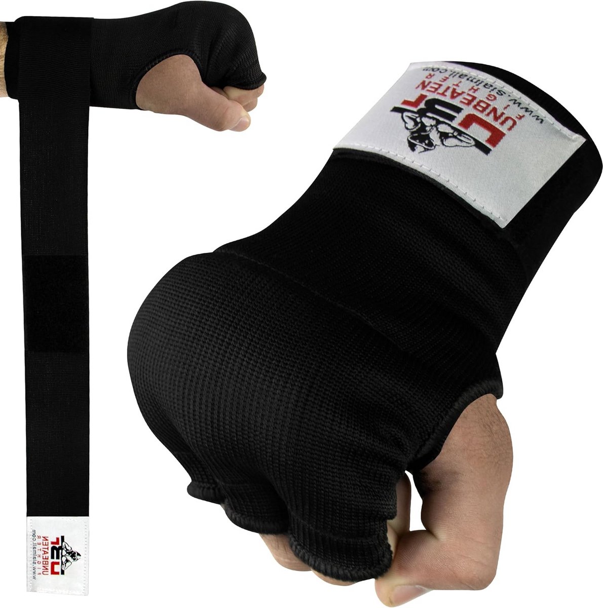 Boks Binnenhandschoenen - Polsbeschermers - Intensieve Training - Verstelbare Polsband - 75 cm band - Zwart