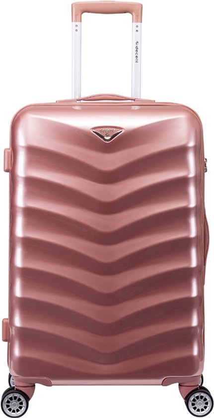 Decent EXCLUSIVO-ONE Grote maat koffer 77x48x28 – Reiskoffer met wielen - Lichtgewicht koffer – Reiskoffer groot - Veilig TSA Cijferslot – Rosé