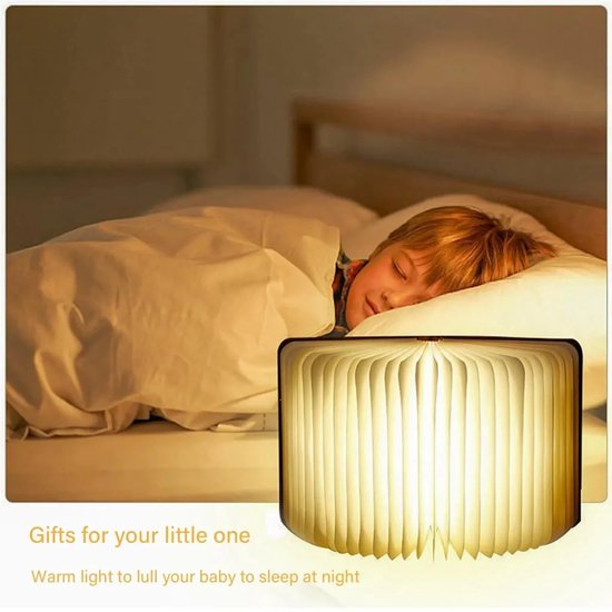 LED Faltbare Boeklamp - USB Oplaadbaar - Warmwit Stille Nachtlamp - 360° Draaibaar - Sfeerverlichting voor Nachtkastje & Lezen — afbeelding 3