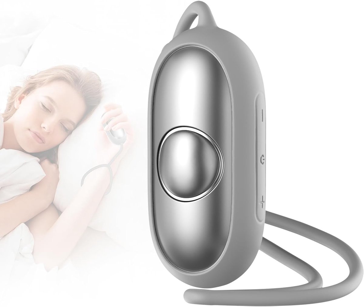 Draagbaar ontspanningsapparaat – Welzijnstool met dubbele modus en zachte pulsen voor volwassenen en kinderen, draagbaar slaapapparaat, bevordert kalme concentratie en een betere nachtrust, oplaadbaar via USB-C (zilver)