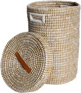 Panier à linge avec couvercle - 90 litres - Panier de rangement Kaisagras Ø 42,5 x 64 cm
