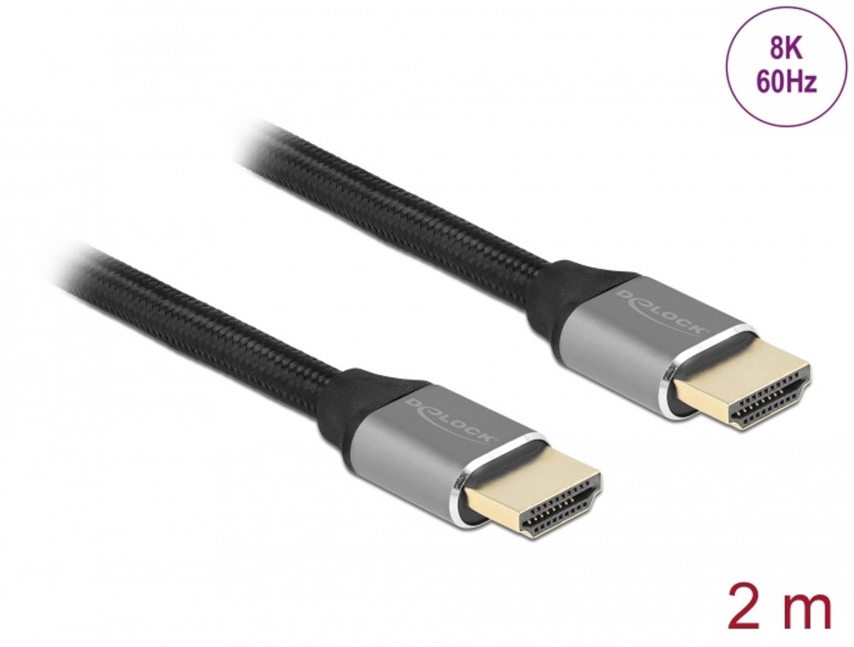 Ultra High Speed HDMI -kabel 48 Gbps 8k 60 Hz Gray 2 M gecertificeerd