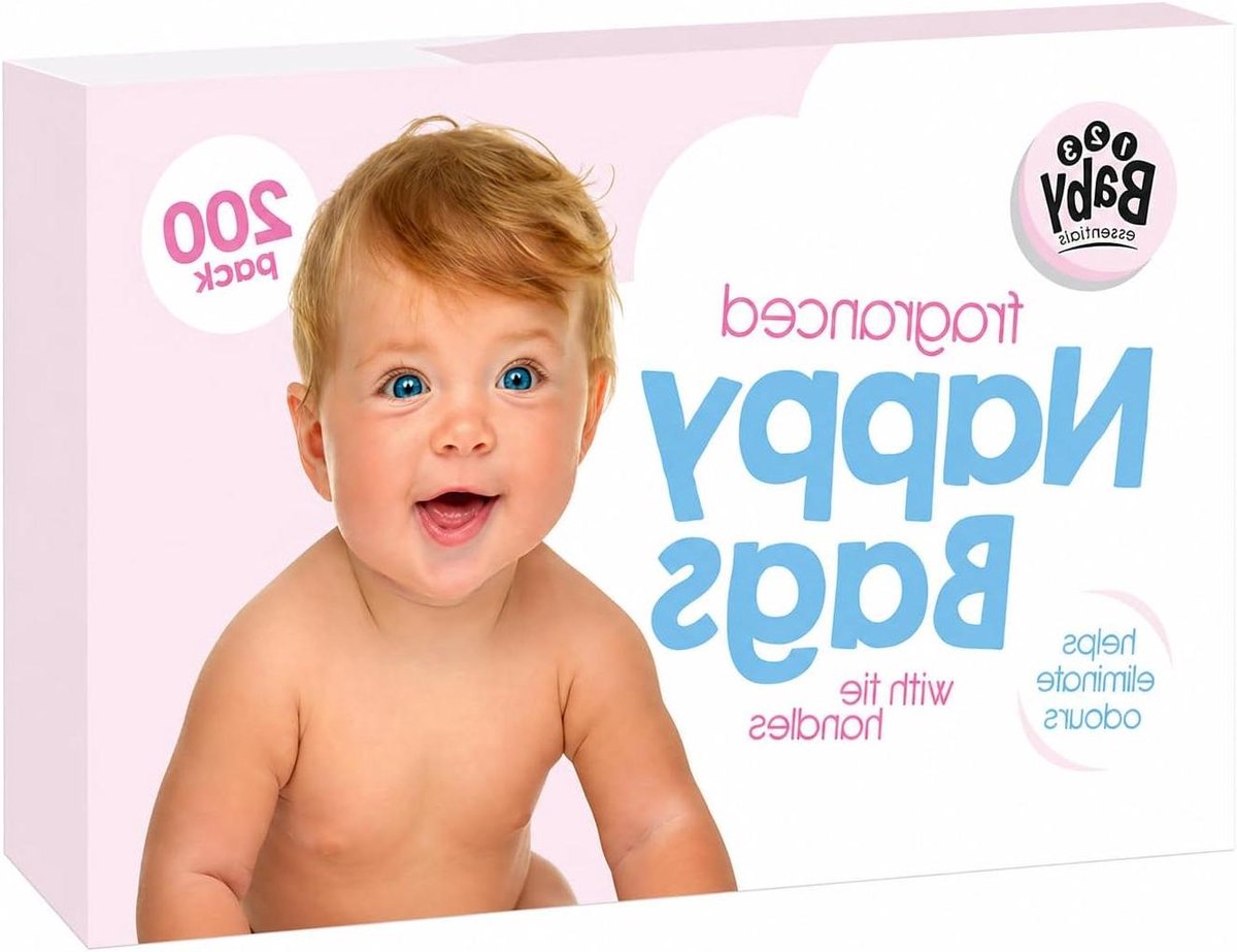Geparfumeerde Luiertassen - Afvalzakken Baby - Luier Afval - Strikgreep Ontwerp - 200 Stuks - Oranje
