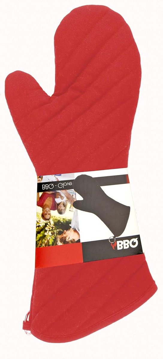 Grill Handschoen - Ovenhandschoen BBQ - Veilig Grillen - XXL Lengte - 41 cm - Rood