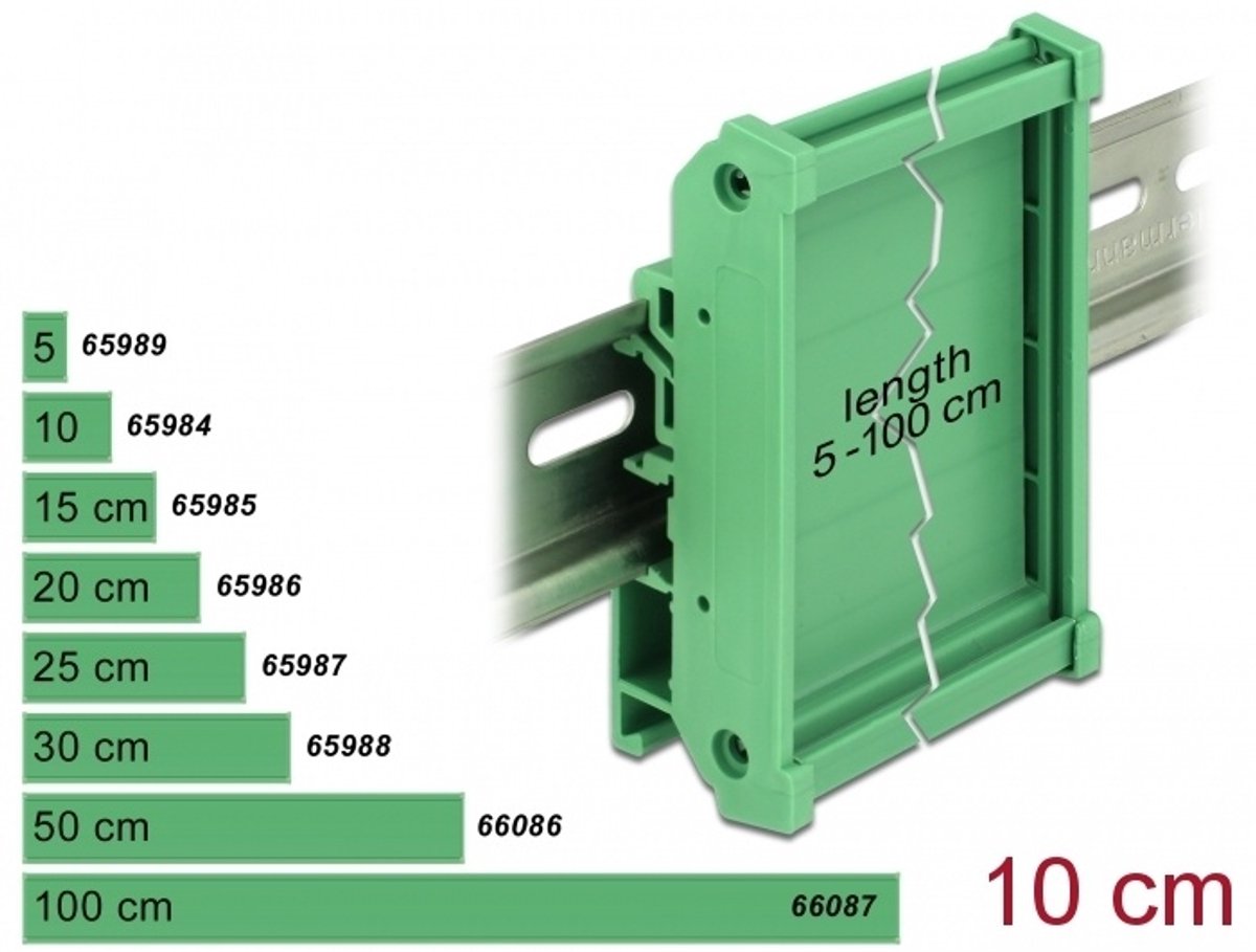 Boardhouder (72 mm) voor DIN -rail 10 cm lang