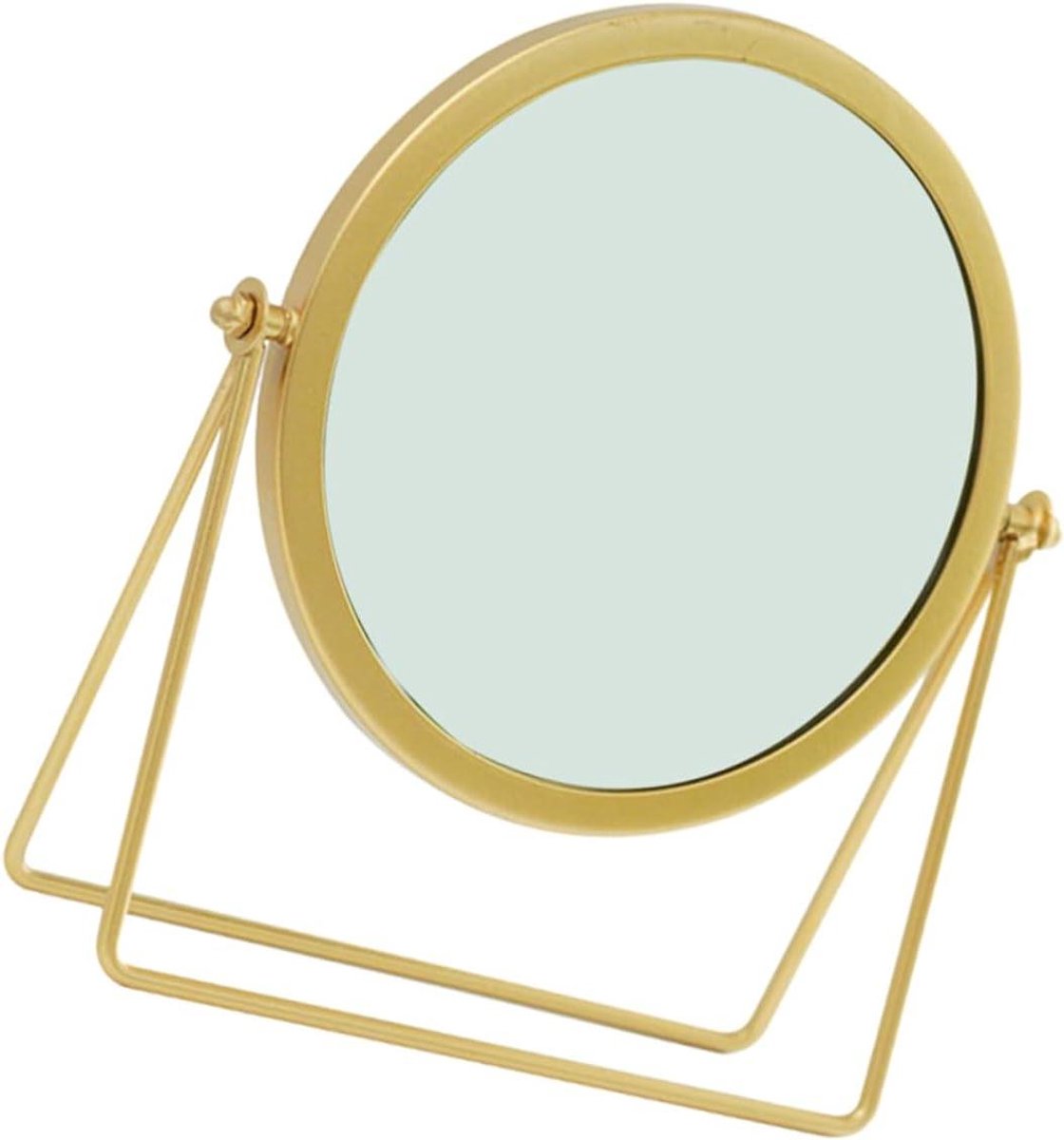 Make-up Spiegel - Tafelspiegel Verstelbaar - Make-up Aanbrengen - Stijlvol Decoratief - 21.5 cm Hoog - Goud