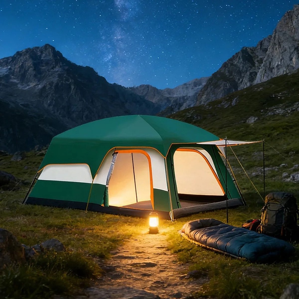 Novari - Tent - Kampeertent - Camping tent - UV bescherming - Stahoogte 180cm - Water en windbestendig - Stevige constructie – foto 5