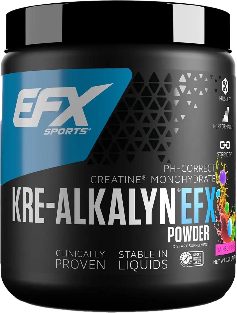 EFX Sports Kre-Alkalyn Powder - flavoured (110 serv) Rainbow Blast - Creatine - Kre-Alkalyn