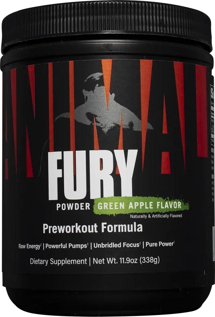 Universal Nutrition Animal Fury (20 serv) Green Apple - Pre-Workout - Pre-Workout Booster