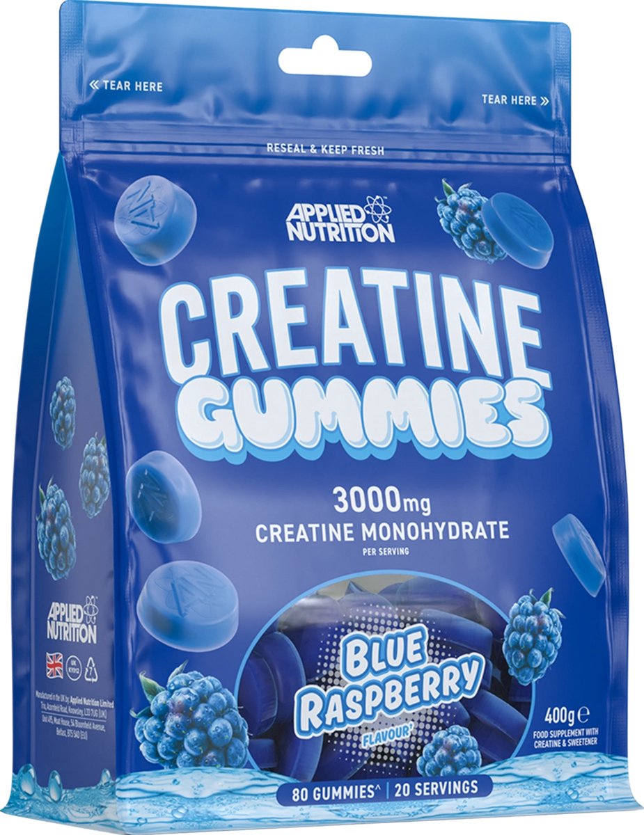 Applied Nutrition Creatine Gummies (80) Blue Raspberry - Creatine - Creatine Monohydraat
