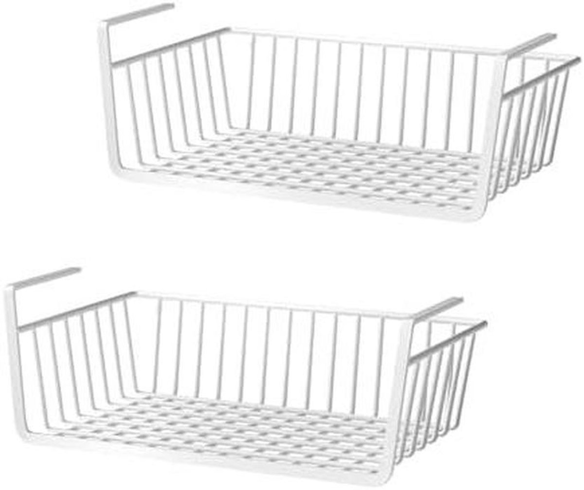 Metalen Hangmand - Onderkast Mand - Keuken Ordenen - Set van 2 - Max 3.5cm plank - Wit