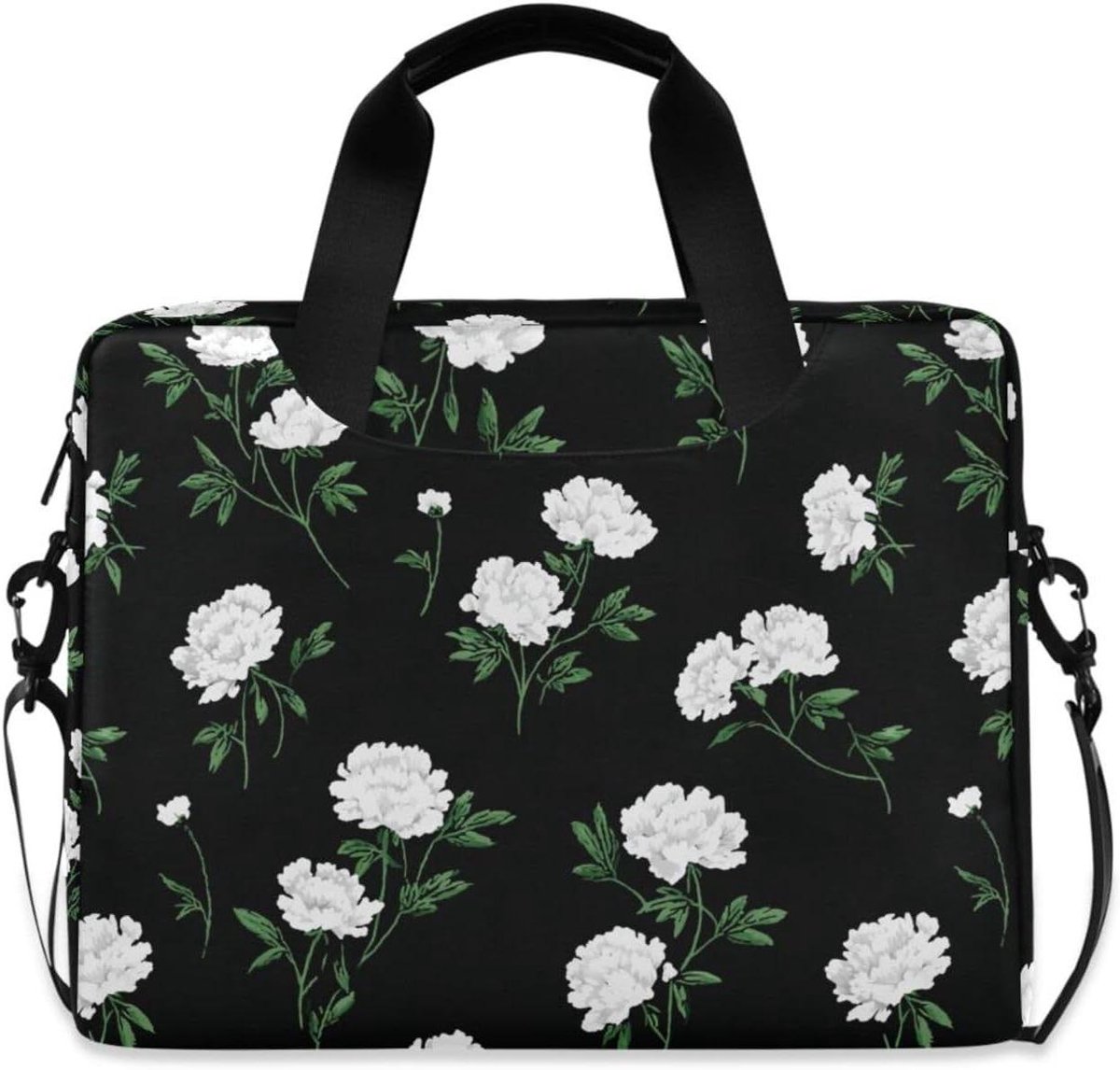 Laptop Sleeve - Opbergtas - Zakelijk Reizen - Waterbestendig - 15-16 Inch - Wit Zwart