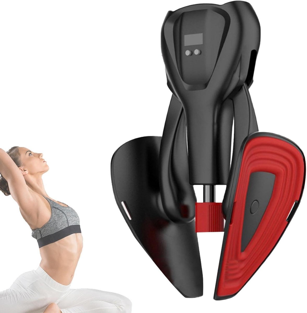 Heuptrainer Dijtrainer - Bekkenbodemtrainer - Krachttraining Thuis - Verstelbare Weerstand - 215 x 15 x 8 cm - Zwart