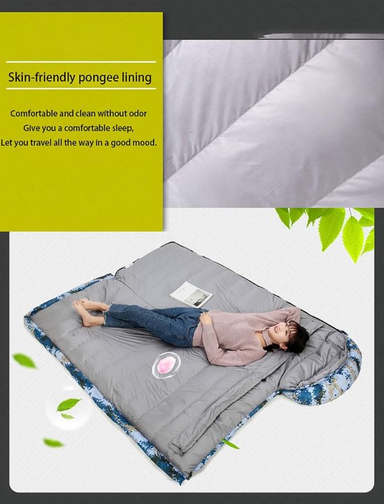 Waterdichte Slaapzak - Outdoor Slaapzak - Kamperen en Reizen - Extra Grote Warme - 220x80cm - Camouflage — afbeelding 4
