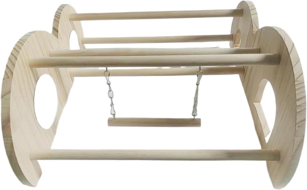 Kippenbank - Schommel zitstok - Verrijking voor kippen - Interactief schommelmechanisme - 37 x 325 x 165 cm - Meerkleurig