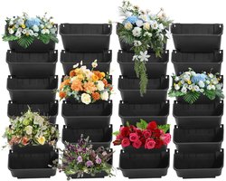 Verticale Tuinplanter - Wandplantenbak - Planten Kweken - Zelfwaterend Systeem - 24 Stuks - Zwart