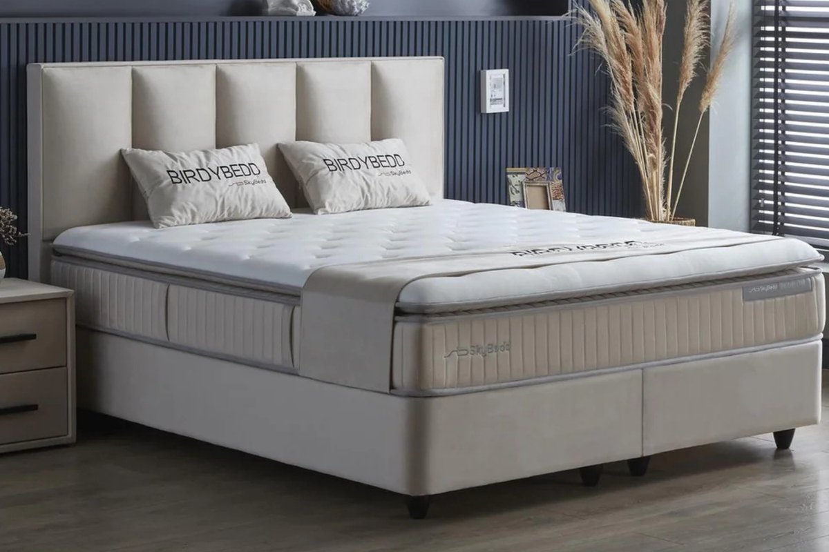BSS Bedding BIRDYBEDD - Boxspring - Matras H3 - 180x200 - Skybedd - Beige