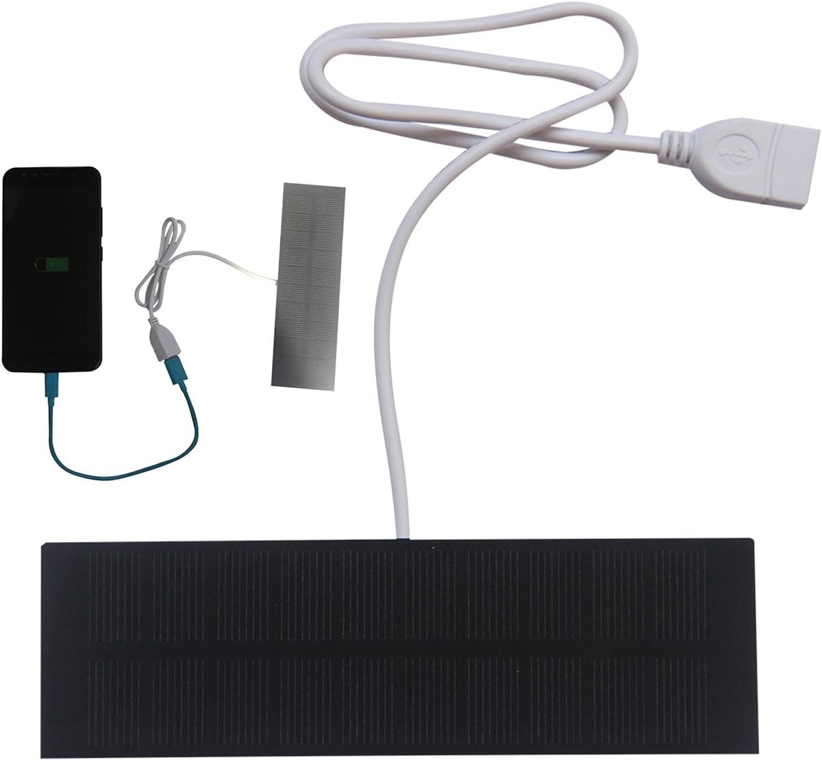 Zonnepaneel oplader - Draagbare energie - Apparaten opladen - Hoge efficiëntie paneel - 3W vermogen - Zwart