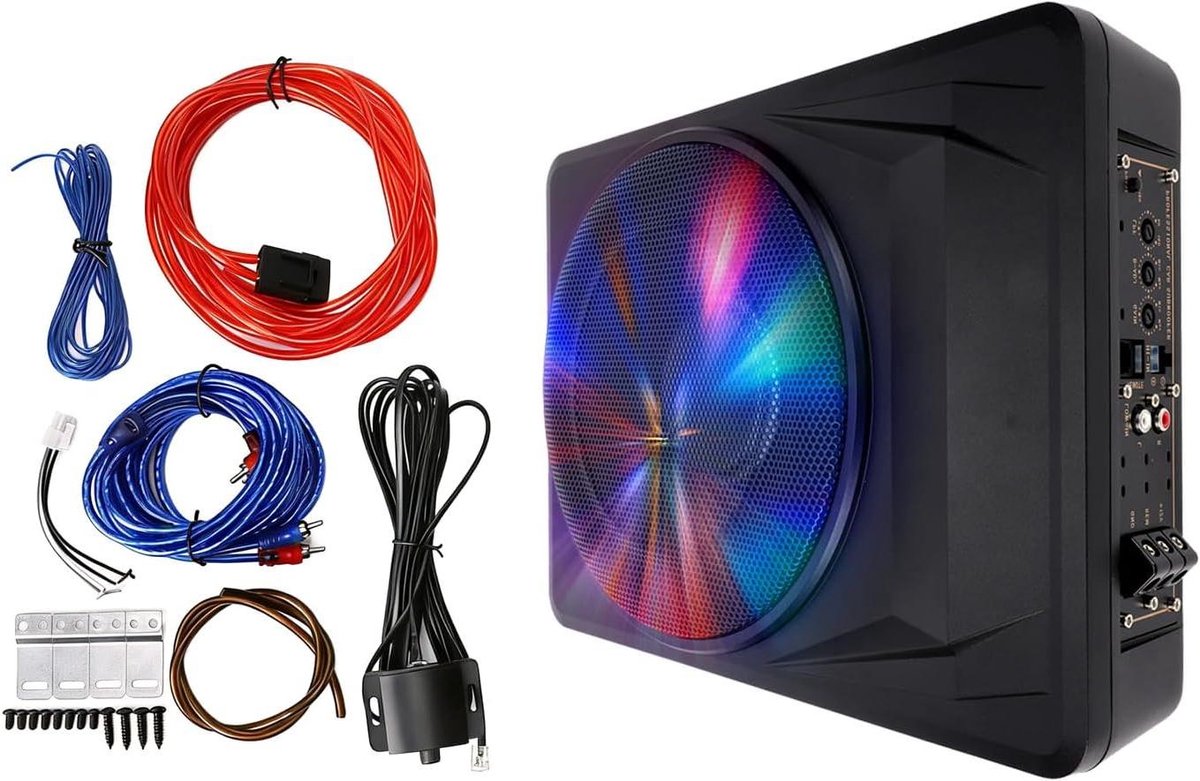 Auto Subwoofer - Onderstoel Audio - Krachtige Bas - Ultraslank Ontwerp - 10 Inch - Zwart