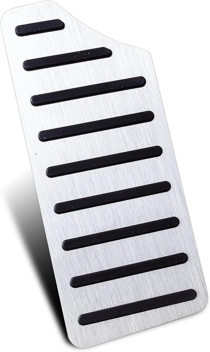 Pedaalafdekking Set - Voetsteun Pedalen - Verbeterde Rijervaring - Anti-Slip Oppervlak - Aluminium TPE - Zilver