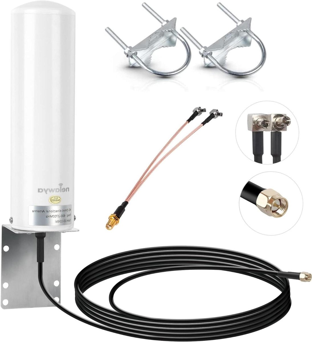 Externe 4G Antenne - Hoge Versterking - Signaal Verbeteren - Omnidirectioneel - 10-12dBi - Zwart