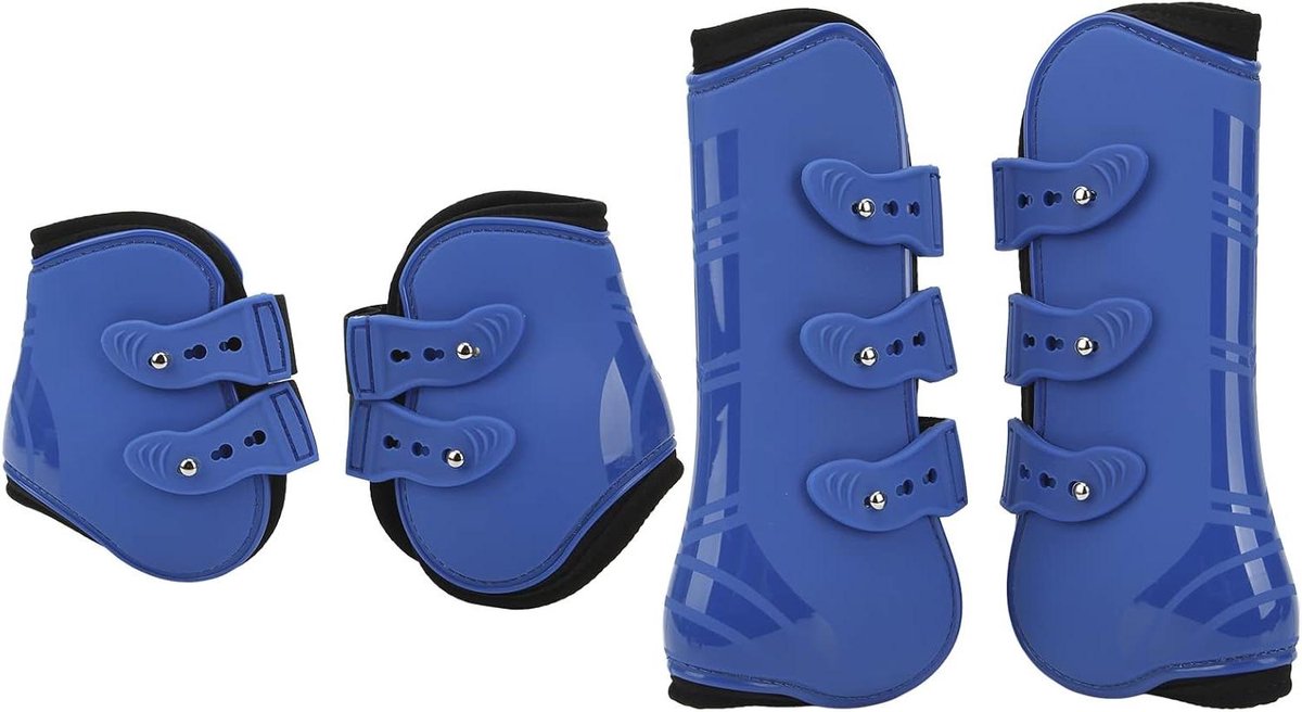 Paarden Beenbeschermers - Stallen Hoes - Paardensport Bescherming - Schokbestendig Neopreen - Set van 4 - Blauw