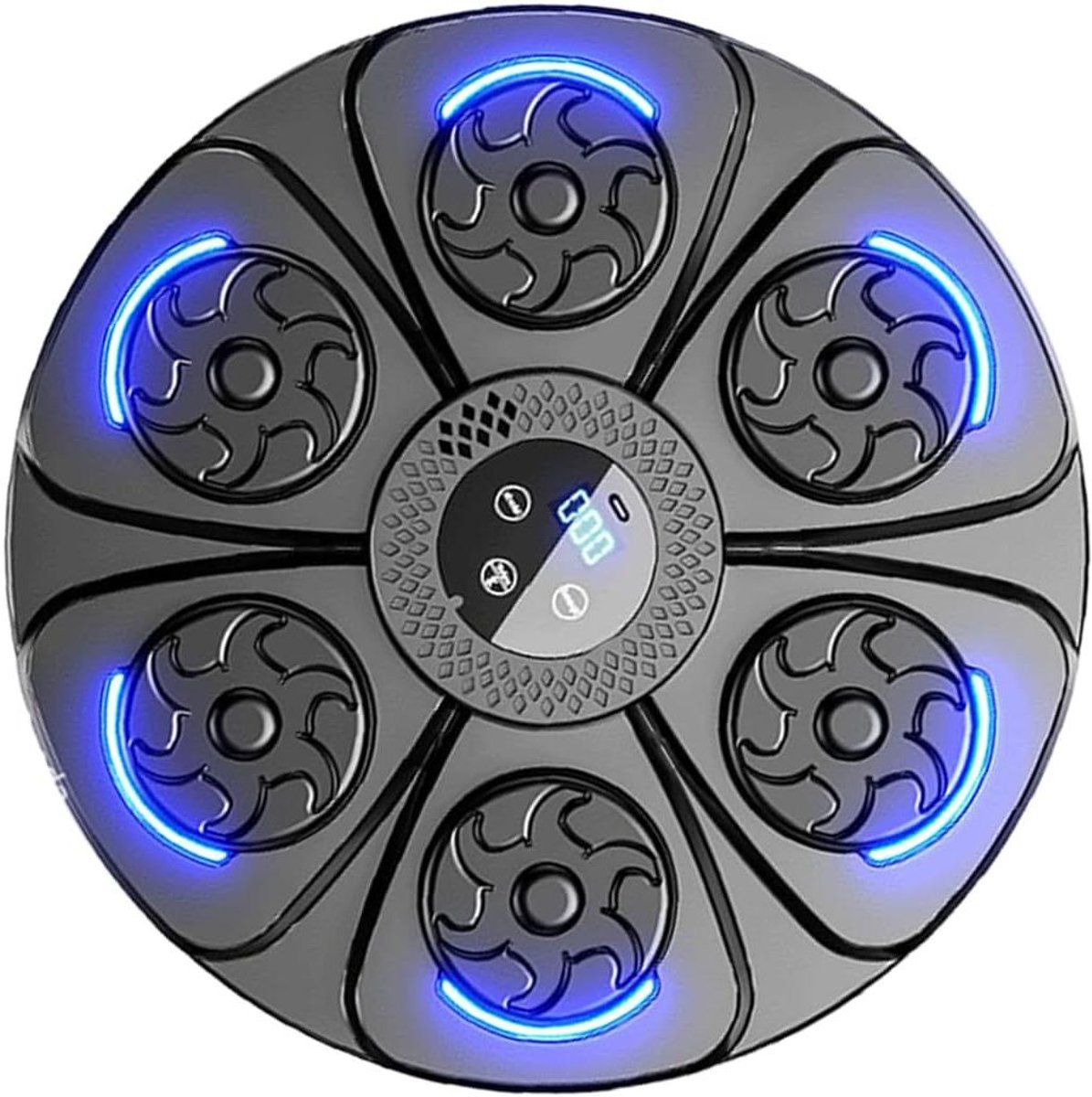 Boksmachine voor Thuis - Interactieve Wandtrainer - Sport en Spel - Muziek en LED Verlichting - 40x40 cm - Zwart