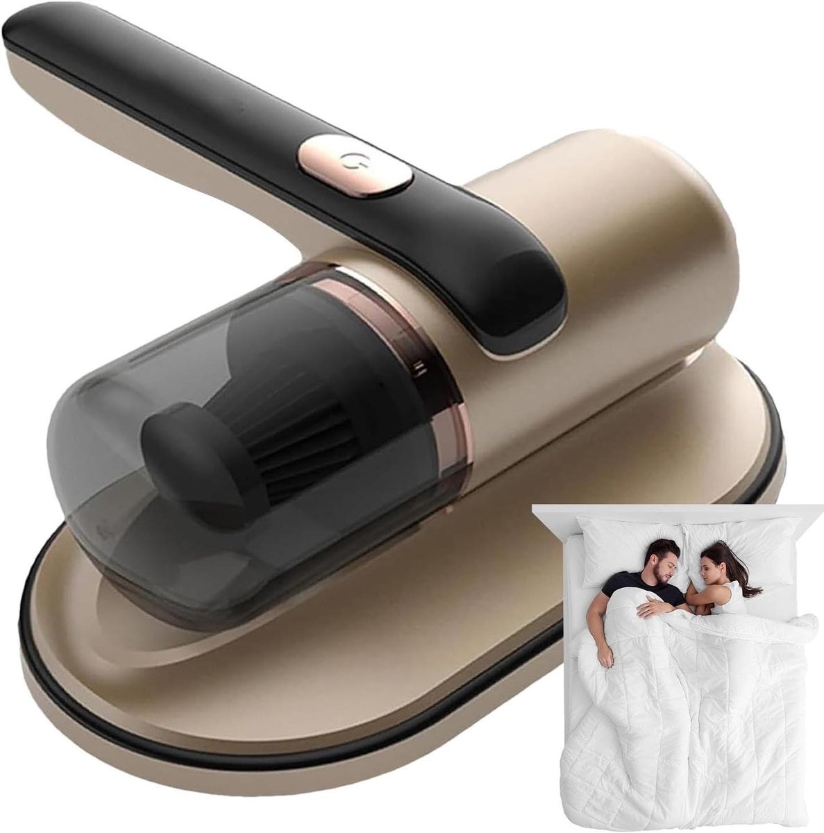 Handstofzuiger Matras - Bedreiniger Stofzuiger - Hygiënisch Huis - Geluidsarm Ontwerp - 10 Kpa Zuigkracht - Goud