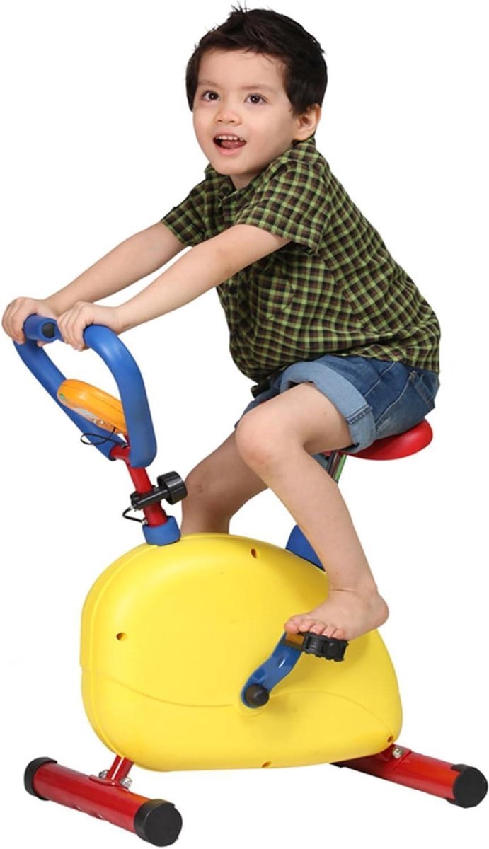 Kinder Hometrainer - Fitness Fiets - Actief Spelen - Verstelbare Zithoogte - 55x35x70 cm - Wit