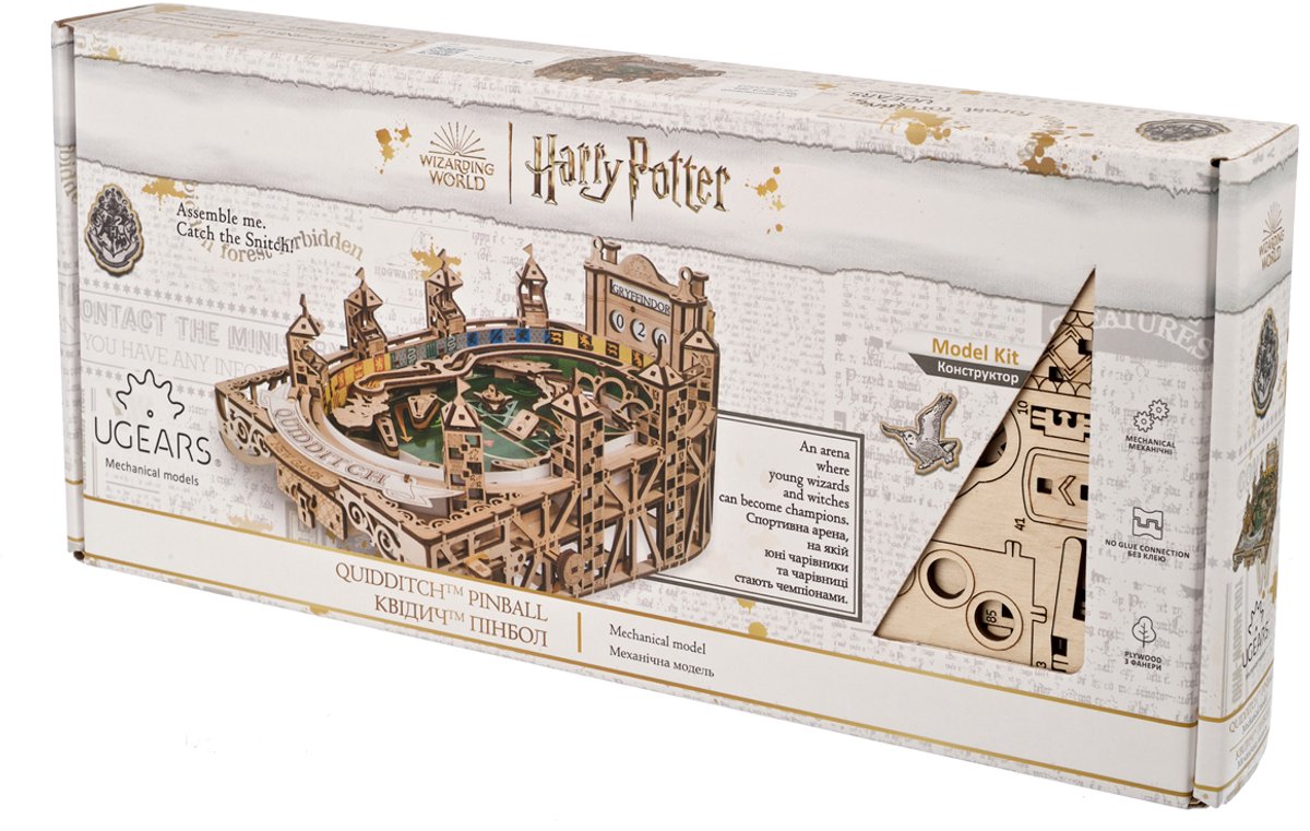 UGEARS 3D Modelbouw - Quidditch™ Pinball - Harry Potter™ - Mechanisch Bouwpakket Hout - Educatief Speelgoed — afbeelding 15