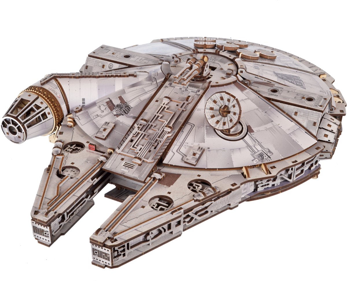 UGEARS 3D Modelbouw - Millenium Falcon - Star Wars - Mechanisch Bouwpakket Hout - Educatief Speelgoed — afbeelding 16