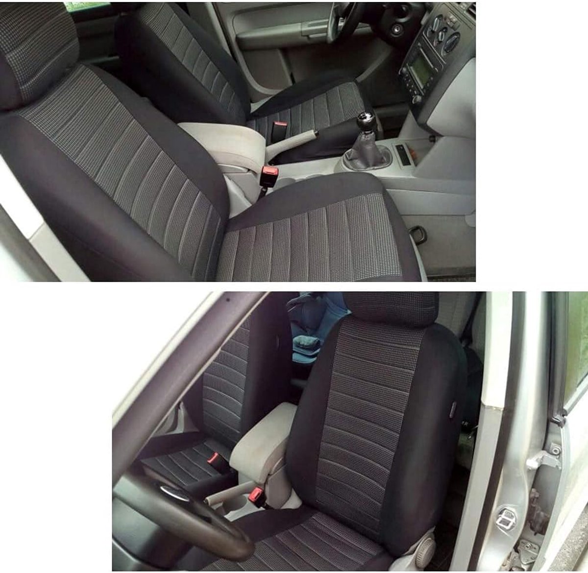 Stoelhoes Auto - Universele Autostoelhoezen - voor- en achterbank - Stijlvol - Auto Accessoires Interieur Decoratie - eenvoudig te installeren hoezenset - accessoires - voor auto's / SUV - Zwart/Grijs – foto 3
