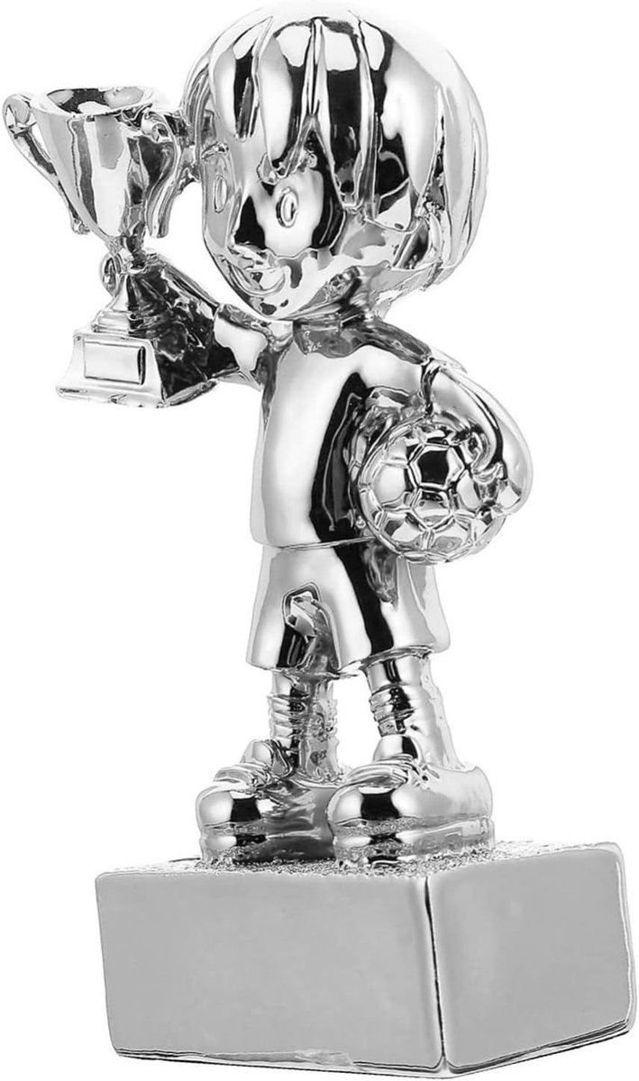 Voetbal Trofee - Beker Sportprijs - Wedstrijd Beloning - Hars Materiaal - 12 x 5.9cm - Goudkleurig