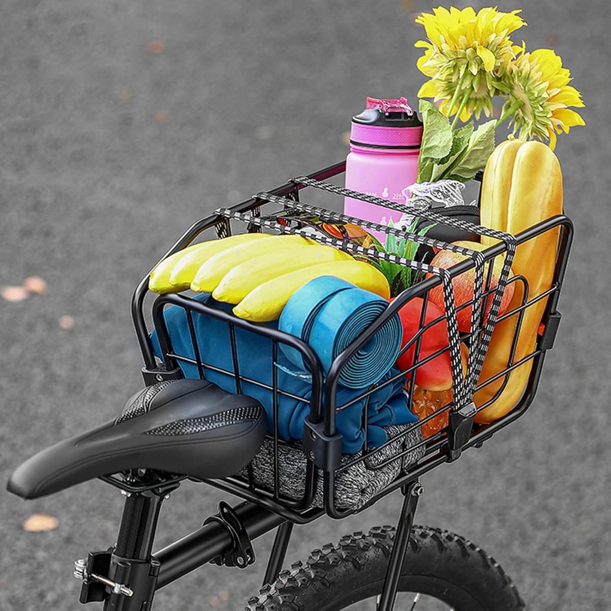 Fietsmand Achter - Bagagedrager Mand - Dagelijks Transport - Afneembaar Ontwerp - 20 Liter Capaciteit - Zwart