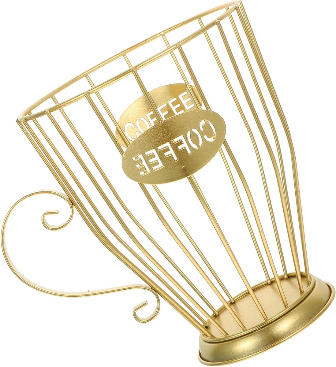 Koffiecup Houder - Opslagmandje - Koffie Bewaren - Grote Capaciteit - 1 Liter - Goudkleurig