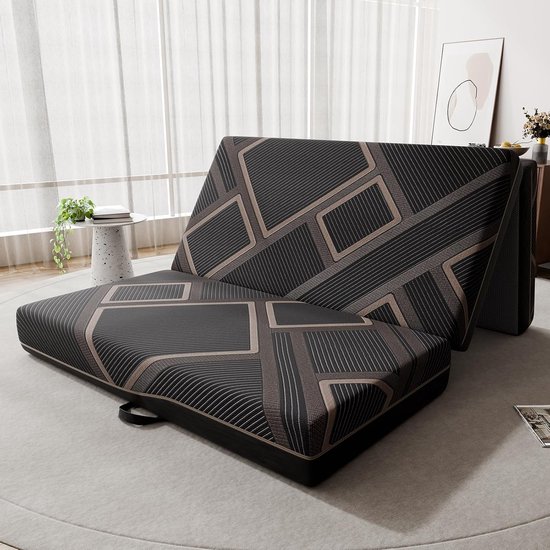 Vouwmatras - Gastenmatras Logeerbed - Comfortabel Slapen - Wasbaar Overtrek - 160x200 cm - Grijs — afbeelding 2