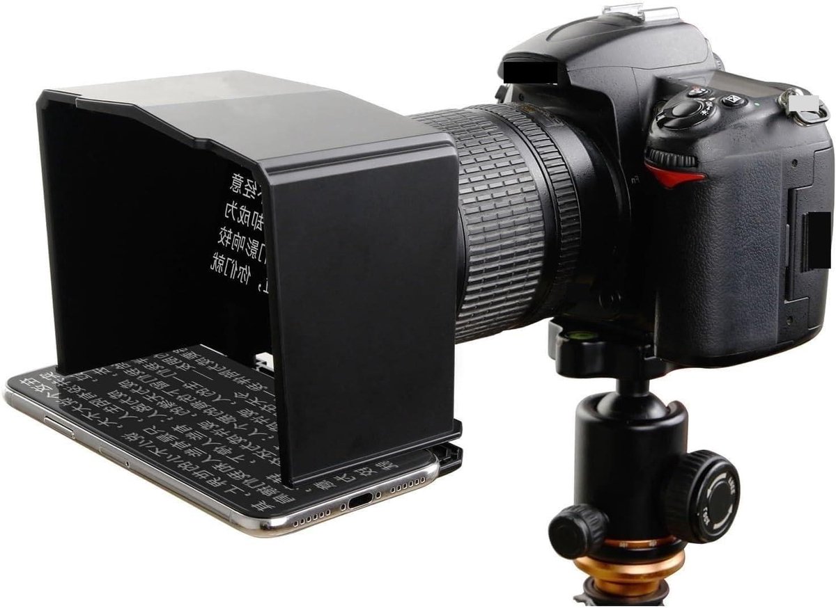 Teleprompter - Spraakapparaat - Opnames Maken - DSLR Compatibel - Draagbaar - Zwart