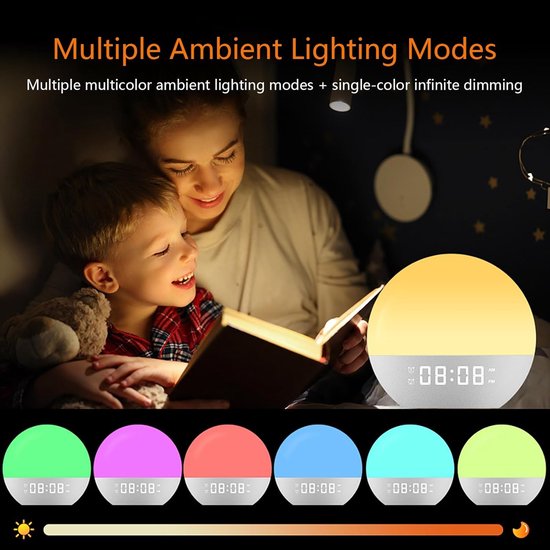 Wekker met Licht - Natuurlijke Wekker - Zacht Wakker Worden - Zonsopgang Simulatie - 1 kg - One Color — afbeelding 5