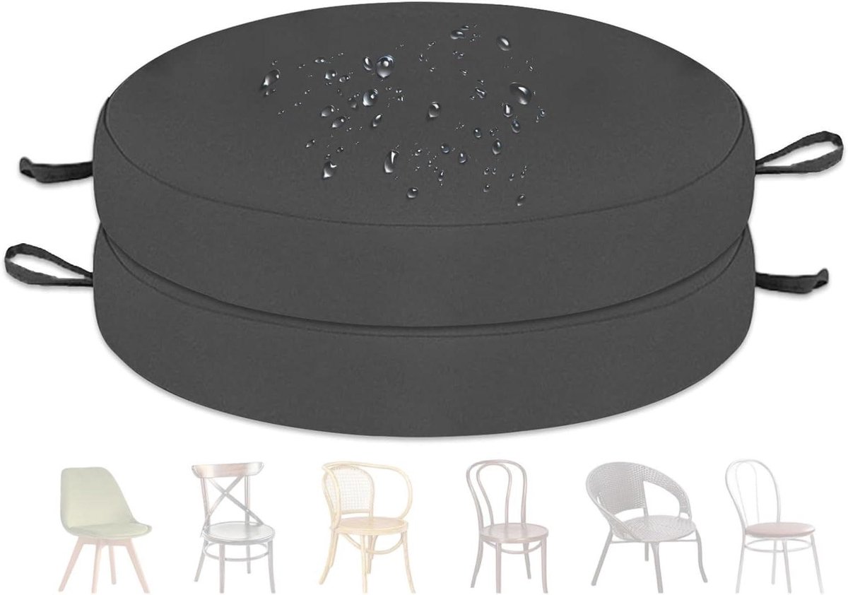 Ronde Kussens - Zitkussens Tuinstoel - Comfortabel Zitten - Waterdichte Stof - 48x5cm Set 