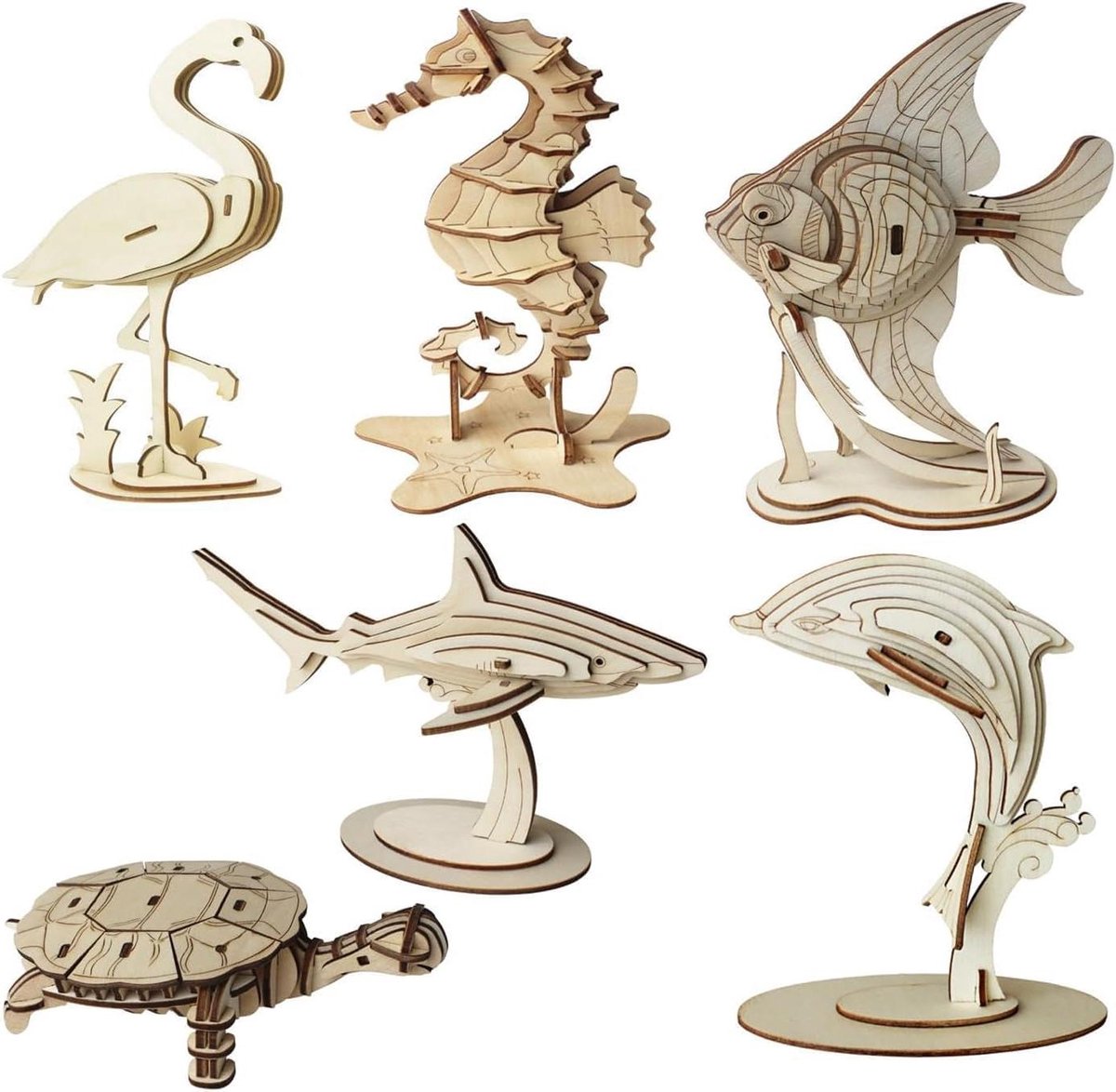 Lasergesneden 3D-houten puzzel met dieren van hout voor volwassenen, doe-het-zelf houthandwerk voor zelfmontage, vanaf 12 jaar