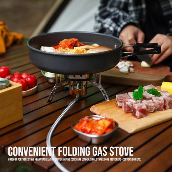 Campinggasfornuis Opvouwbaar - Draagbare Gasbrander - Buiten Koken - 3500 Watt Krachtig - Compact Opvouwbaar - Zilver — afbeelding 5