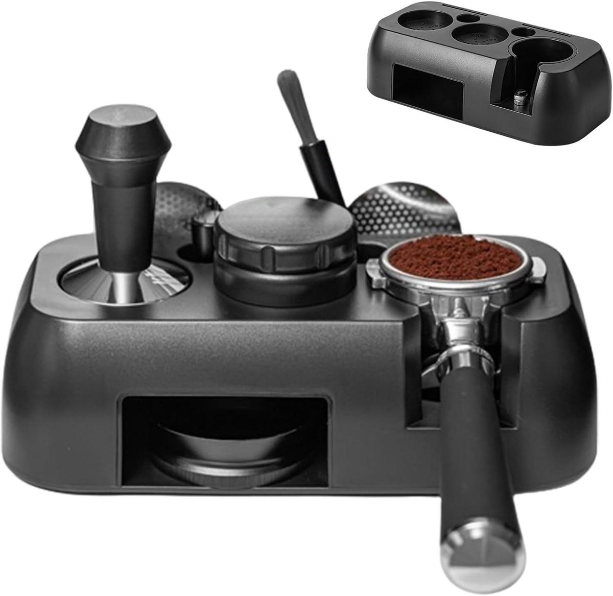 Tamp Station - Koffie Accessoire - Espresso Bereiding - Antislip Bodem - 185 cm Breed - Zwart