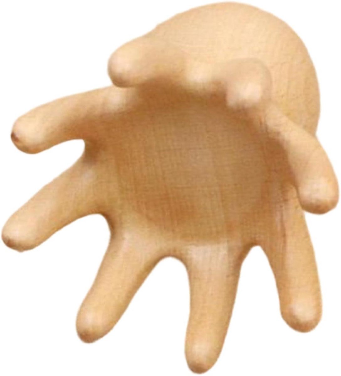 Hoofdhuidmassageapparaat - Octopus hoofdkrabber - Stressverlichting - Ergonomische handgreep - 65 x 65 x 8 cm - Houtkleur