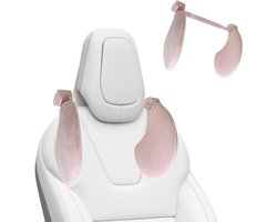Hoofdsteun auto kinderen - Neksteun kussen - Comfortabel reizen - Verstelbaar ontwerp - Universeel - Roze