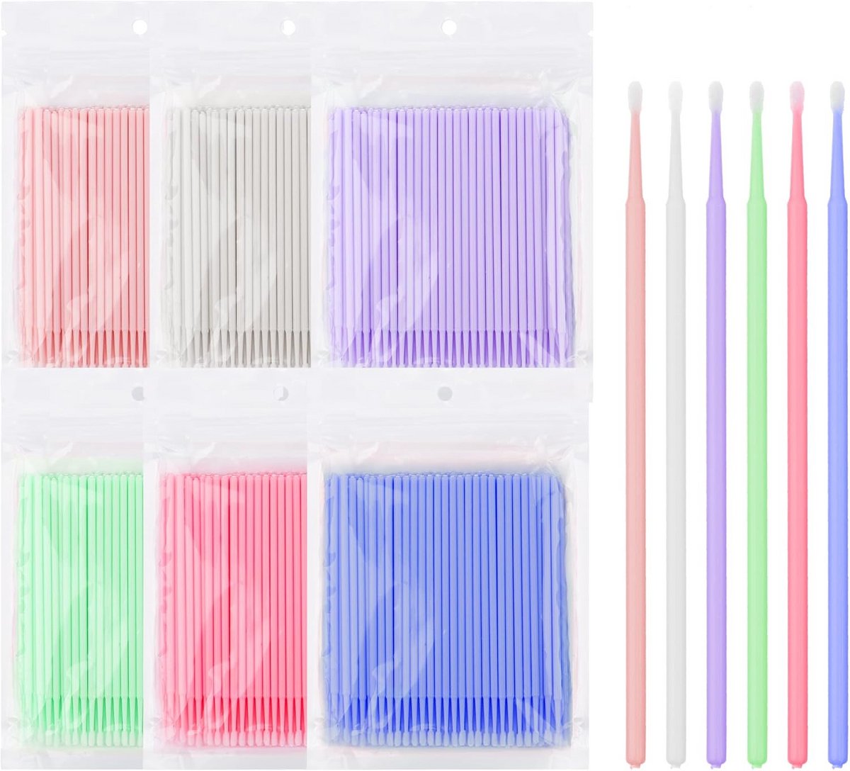 Microborsteltjes voor Wimpers 600 Stuks - Precisie Applicator voor Wimperverlenging en Lifting